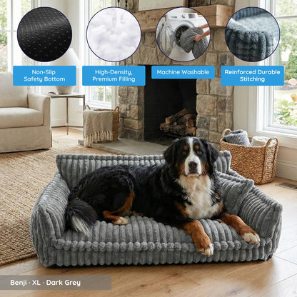 Dog Couch Bed – Washable Dog Sofa Bed for Medium & Large Dogs, 4 Sizes (24–47 in) – MrFluffyFriend