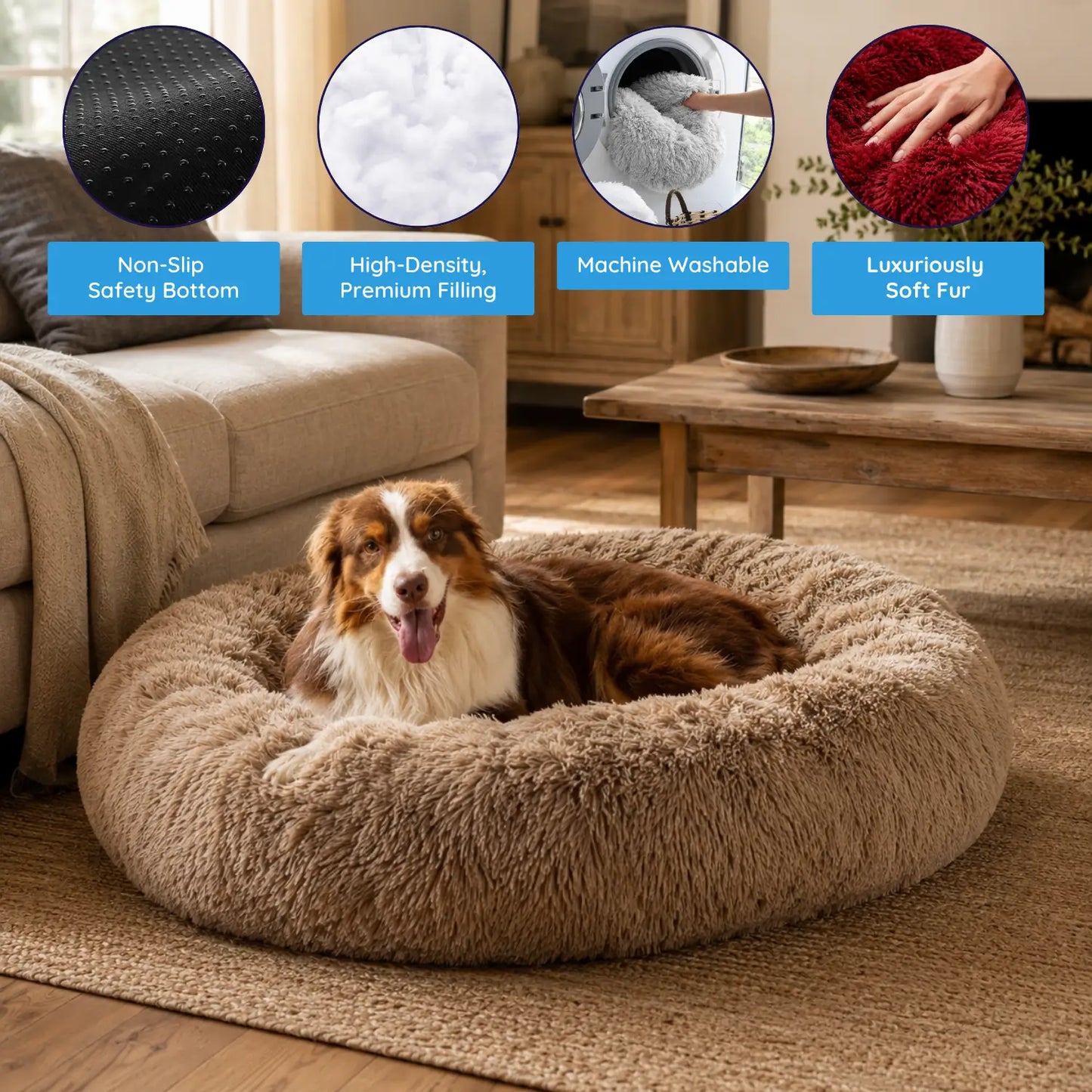 MrFluffyFriend™ - World's #1 Anxiety Relieving Dog Bed (Anim)