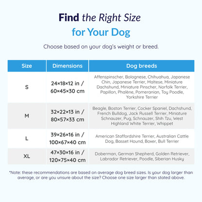 MrFluffyFriend - Orthopedic Dog Sofa Sizes